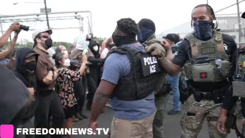 🚨 Anti-ICE rioters just got absolutely PUMMELED by ICE agents in NJ