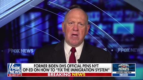 'HE HAS BLOOD ON HIS HANDS': Homan Unloads on Former Biden DHS Official for NYT Op-Ed