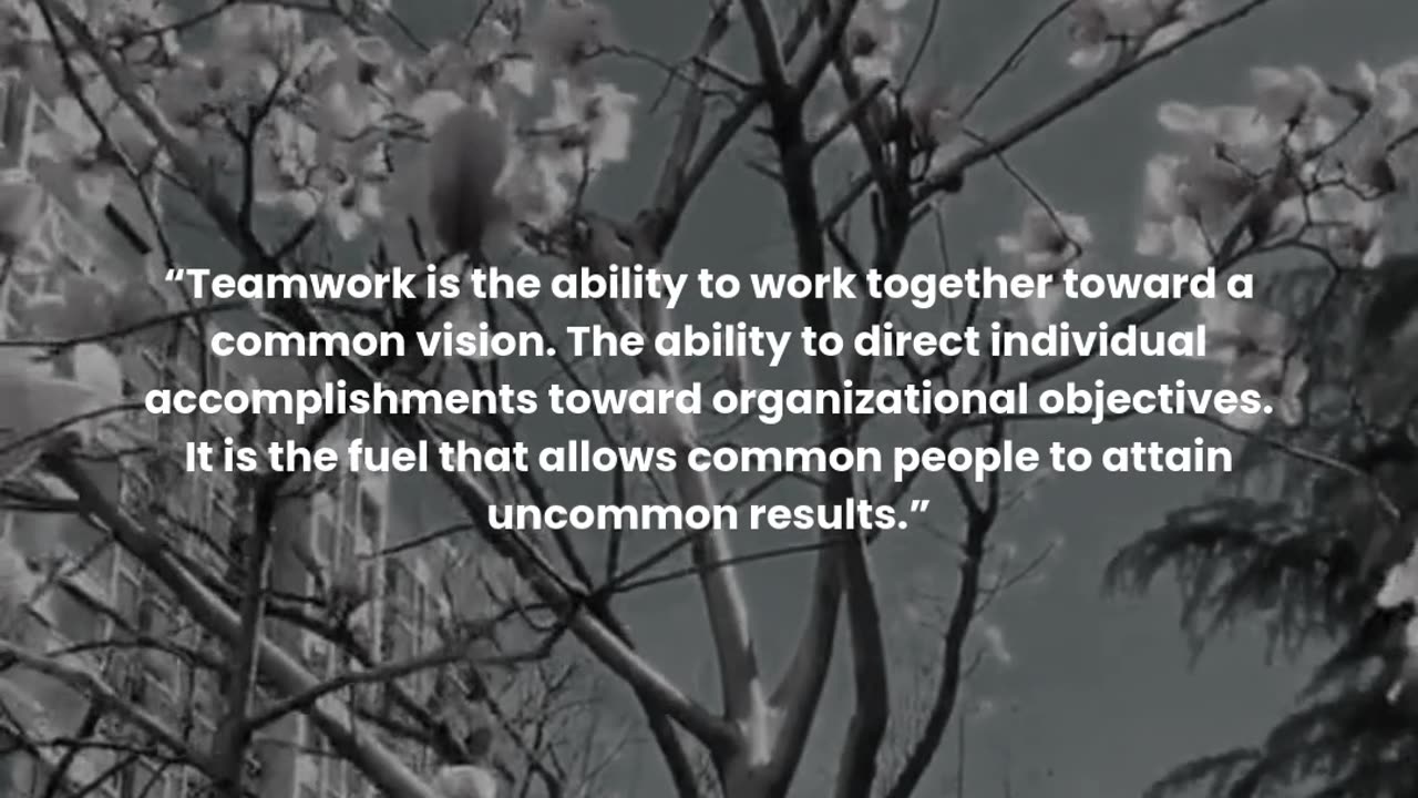 Teamwork is the ability to work together toward a common vision.