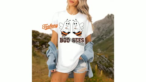 Denver Broncos Boo Bees Halloween Shirt Cotton