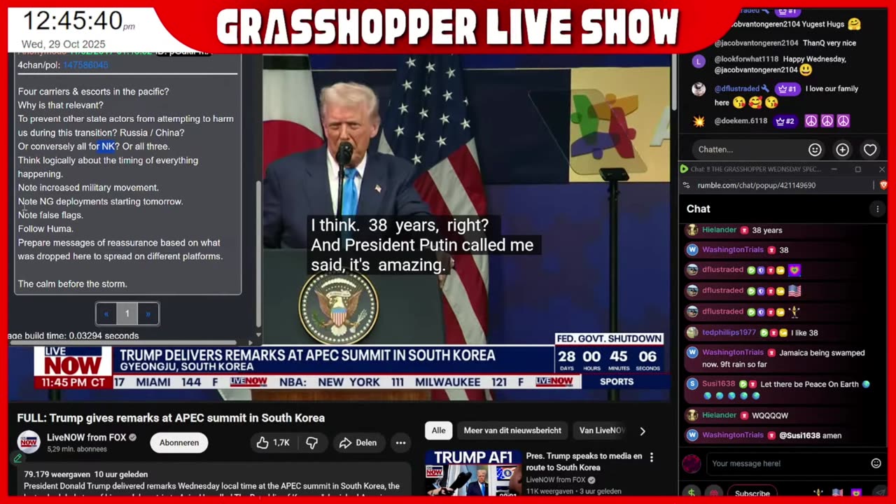 GH Live 10/29/2025 - Grasshopper on what "The CALM Before The Storm" might be