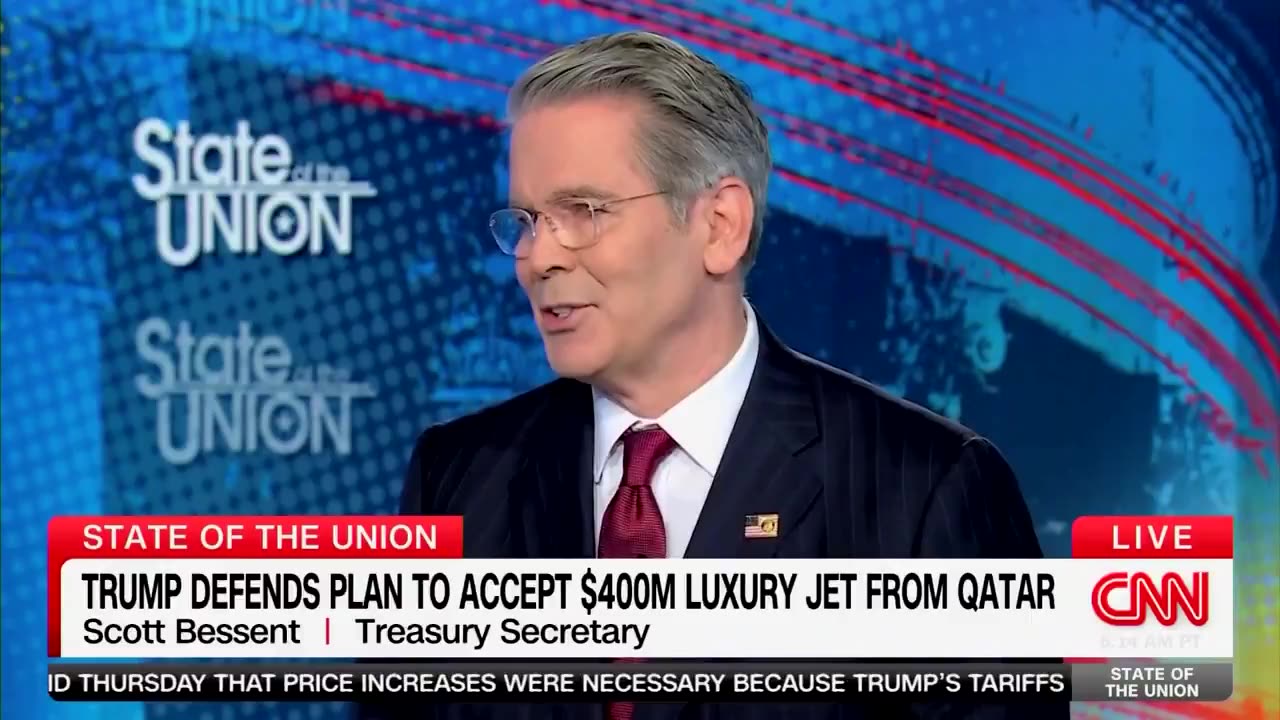 Scott Bessent Sets Jake Tapper Straight on Qatari's 'Gift' of an Airplane