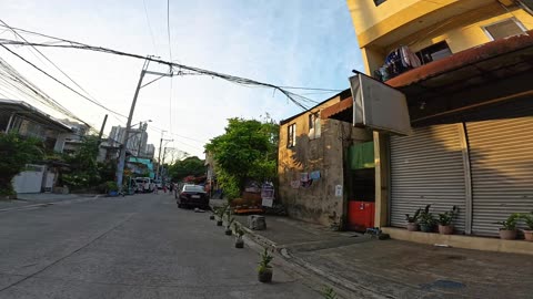 Beautiful Afternoon on Road 4 in Quezon City in the Philippines