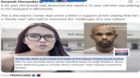 42 yr Old Somali Immigrant Rapes 12yr Old In Minnesota Who Was Playing At Her Own Home