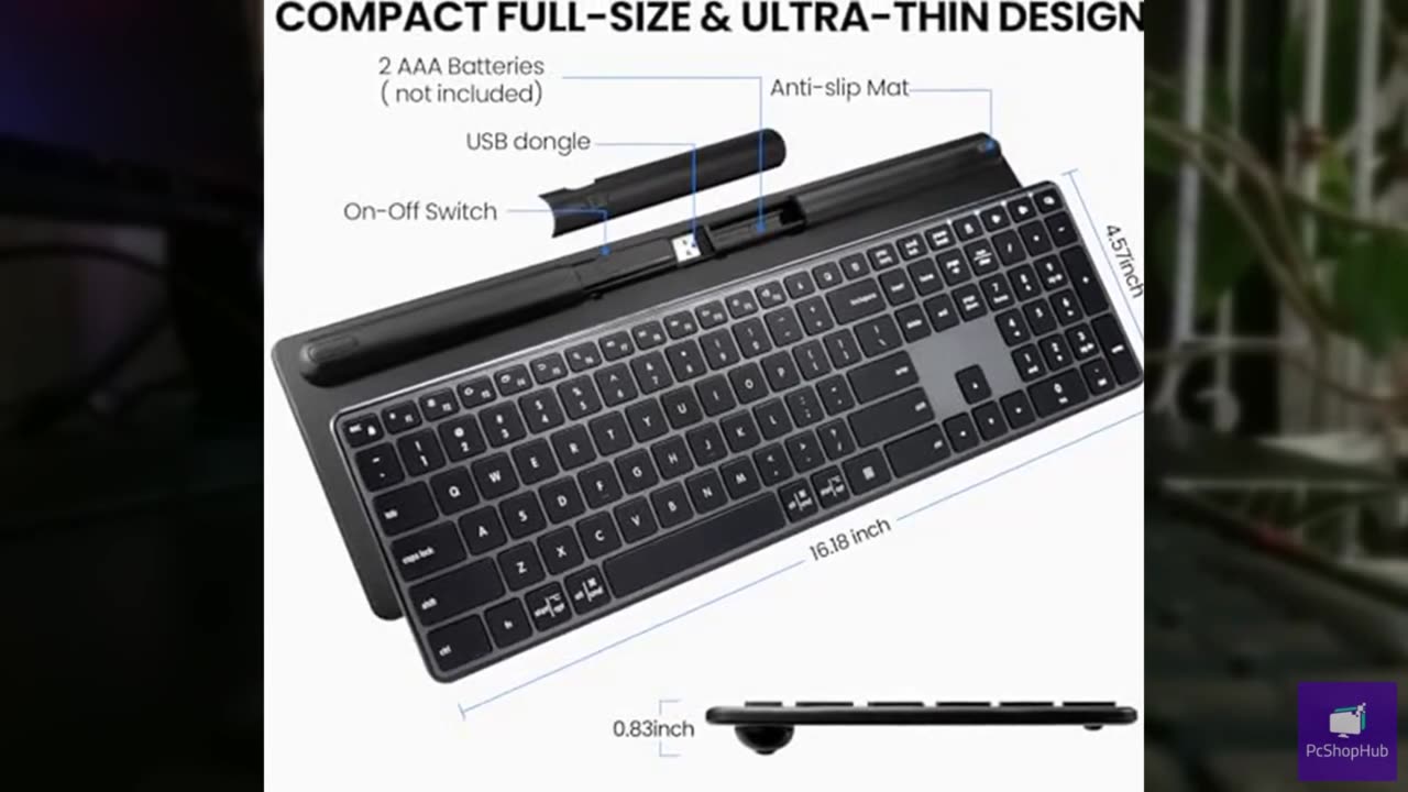 Bnnwa K925 Wireless Bluetooth Keyboard Multi-Device Full Size Wireless Keyboard