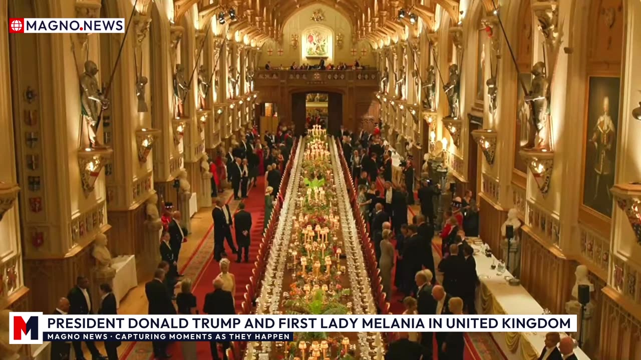 🇺🇸|🇬🇧 President Donald Trump and First Lady Melania attend State Banquet at Windsor Palace [LIVE]