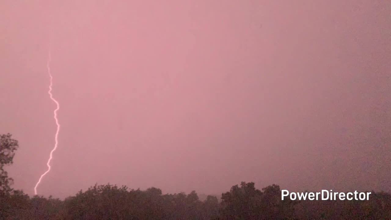 Pink lightning slow motion