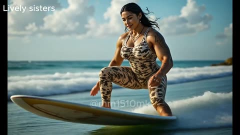 US Female Soldiers Ride the Waves! 🇺🇸 Surf Like a Warrior