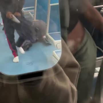 Blk boys attack a yt boy on an American subway