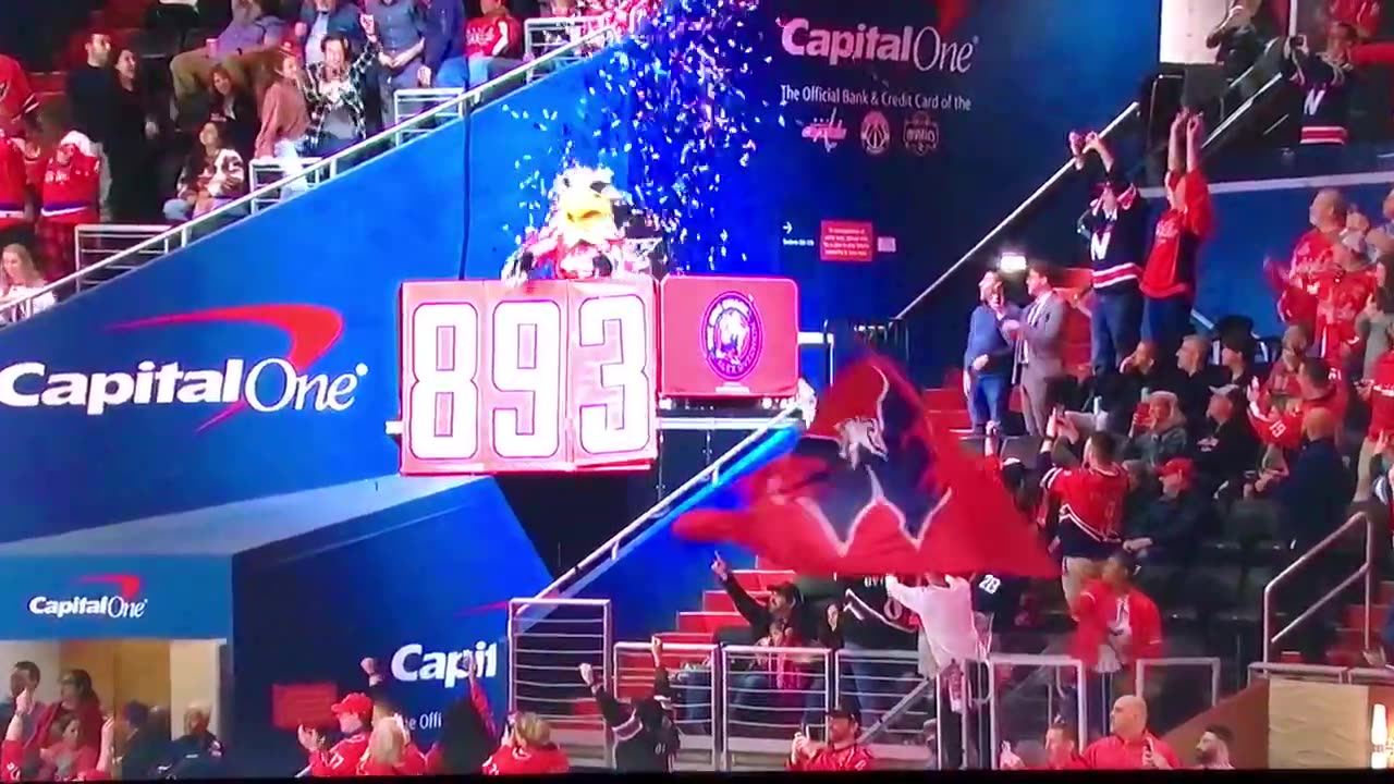 Capitals #8 Alex Ovechkin gets within 2 goals of the record. Wayne Gretzky is in the house.