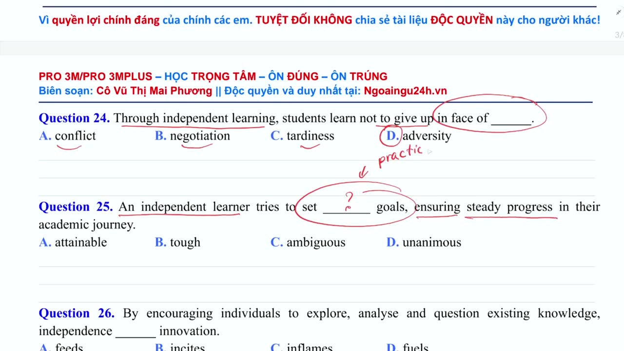 Bài 2 Từ vựng chuyên sâu Chủ đề Being Independent mp4
