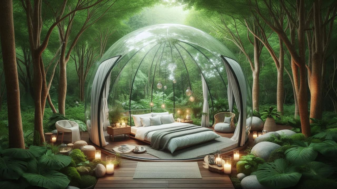 Tranquil Glass Dome in the Heart of Nature | Relaxing Music for Deep Sleep & Stress Relief