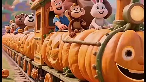 Cute animals drivers in train