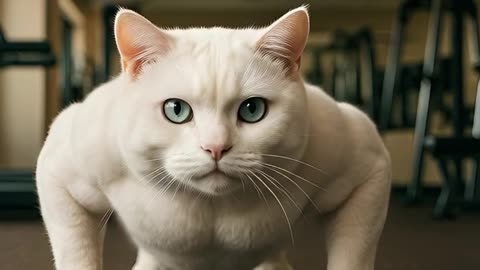 AI Cat-Bodybuilder #shorts #cats #ai-animals