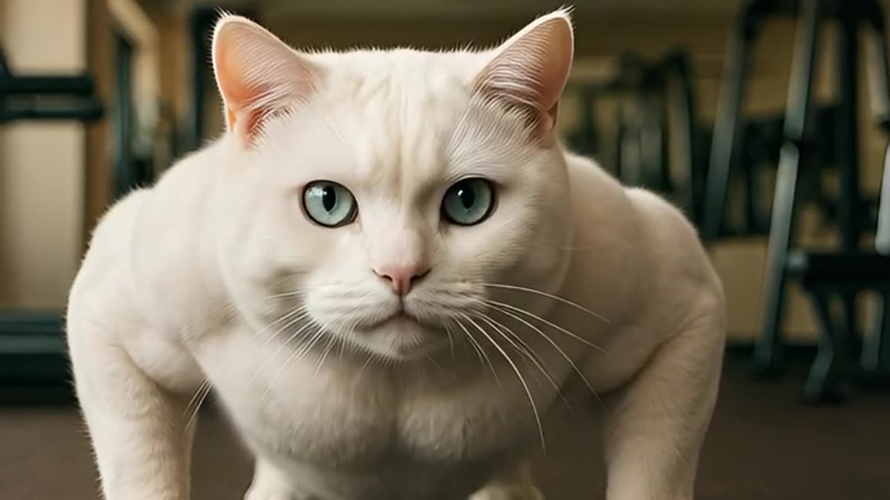 AI Cat-Bodybuilder #shorts #cats #ai-animals