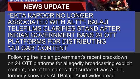 Ekta Kapoor No Longer Associated with Altt Bala