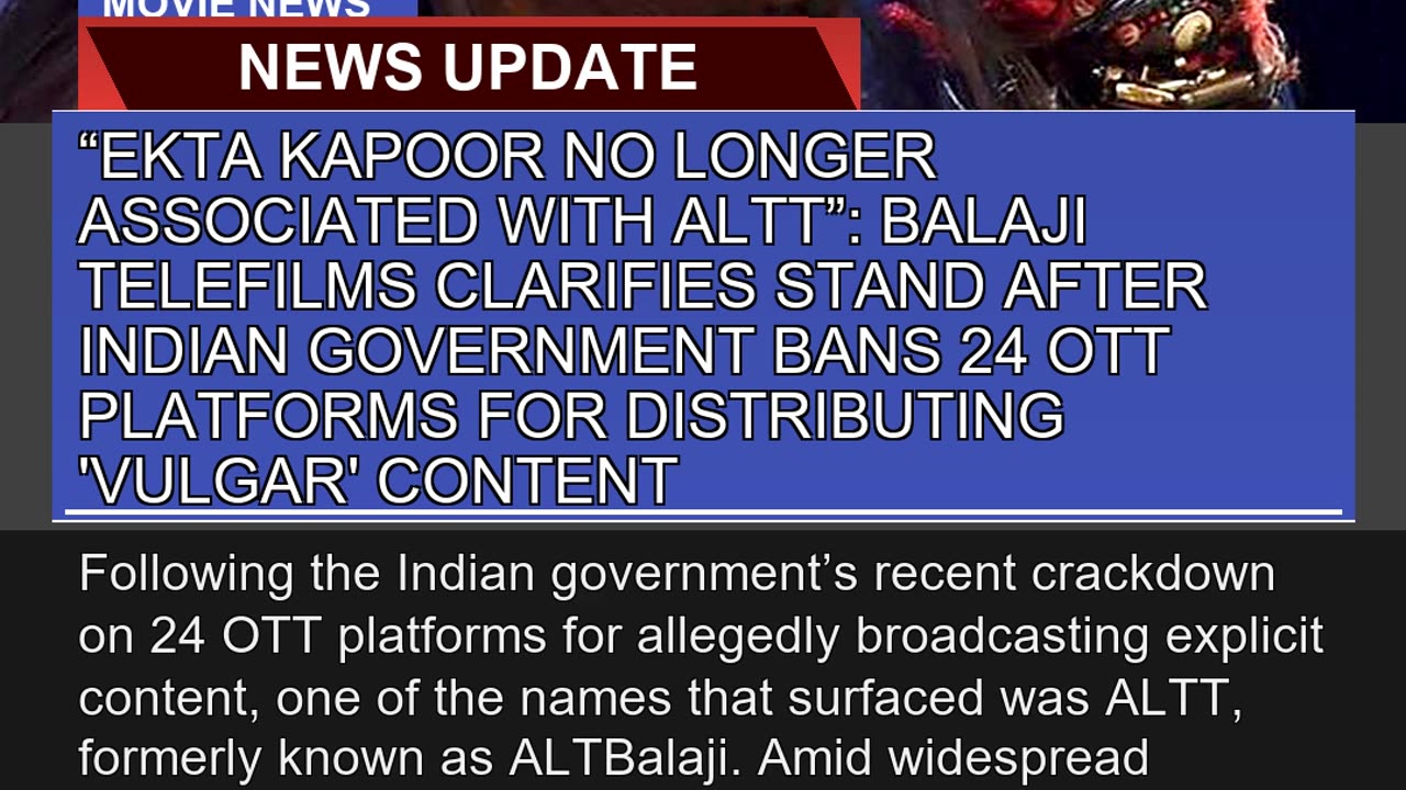 Ekta Kapoor No Longer Associated with Altt Bala