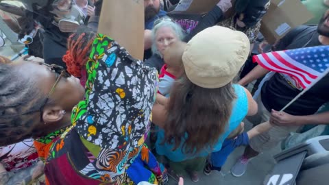 Left-wing mob surrounds woman and her children as they try to attend pro-Christian event in Seattle