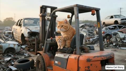 Poor Ginger Kitten Helps Mama Cat Clean Streets to Earn for a New TV 🐱✨