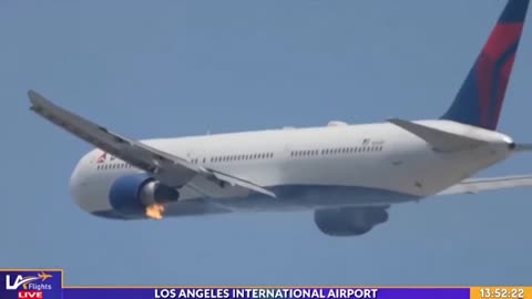 ANOTHER BOEING NIGHTMARE: Delta 767 engine erupts in flames right after takeoff from LAX.