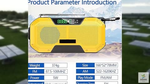 HCUCTOS Emergency Hand Crank Radio,5000mAh Portable Weather Solar AM/FM/SW/NOAA
