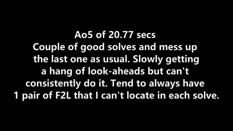 Uncle Solves Rubik's Day 32: 16 Jun 2025 Ao5 20.77 secs