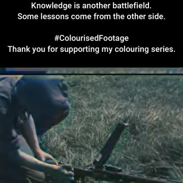 British Troops Examine Captured Weapons #ColourisedHistory