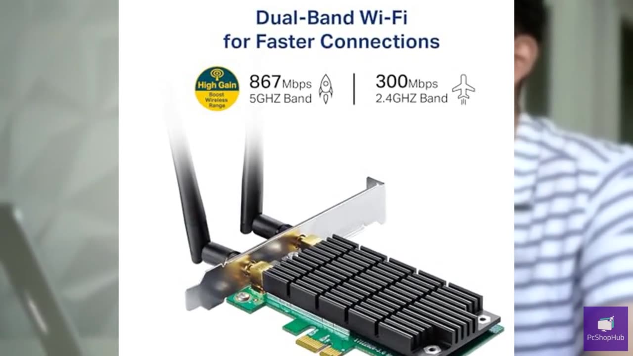 TP-Link AC1200 PCIe WiFi Card(Archer T4E)- 2.4G/5G Dual Band Wireless PCI Expres