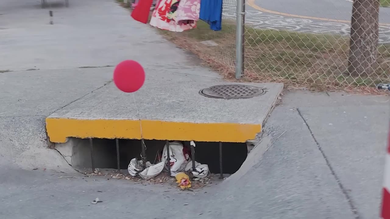 Clown in a Street Drain