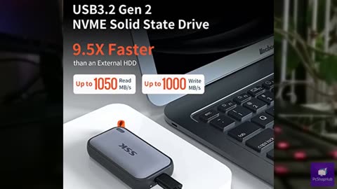 SSK Portable SSD 1TB External Solid State Drives, up to 1050MB/s USB C SSD Exter