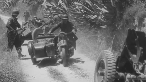Fallschirmjäger turn a captured Bofors 40mm gun against its former users on Crete in May 1941