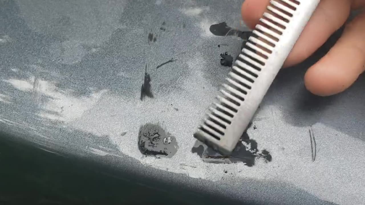 How to remove black adhesive or Tiger Seal from the body of a vehicle.