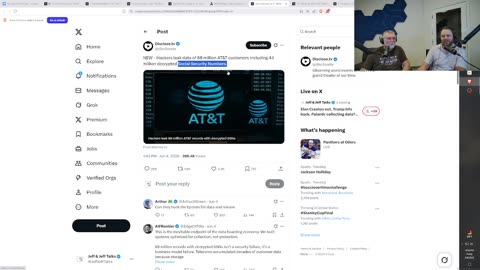Elon Crashes out, Trump hits back, Palantir collecting data? ATT Hacked, Gumby flashes