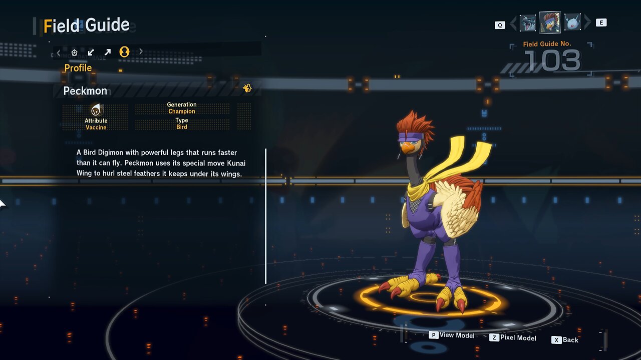 peckmon all digivolution/de-digivolution/profile Digimon Story Time Stranger