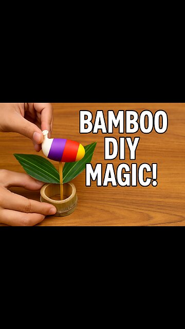 "DIY Bamboo & Balloon Magic! 🌈 Handmade Creation with Date Palm & Bamboo"