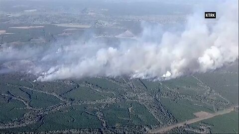 Wildfire burns in San Jacinto County in Texas