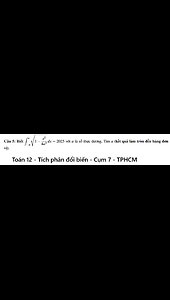 Toán cụm 7 – TP HCM: Biết ∫ a −a √ 1 − x2 4a2 dx = 2025 với a là số thực dương