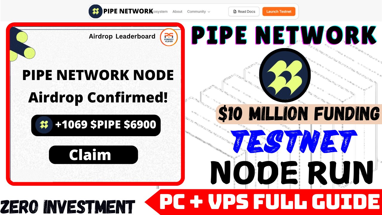 Pipe Network Testnet Node Run with $10 Million Funding || Full Guide for Both VPS & PC Users