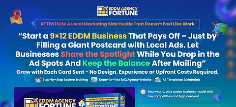 EDDM Agency Fortune Overview: Complete DFY Website & Toolkit to Start a Local Postcard Marketing Biz