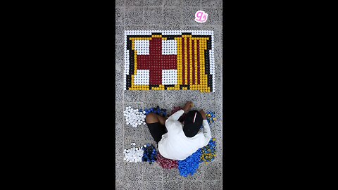 Made Fc Barcelona 🔵🔴 Logo Using 1,872 Bottle Caps! ⚽♻️