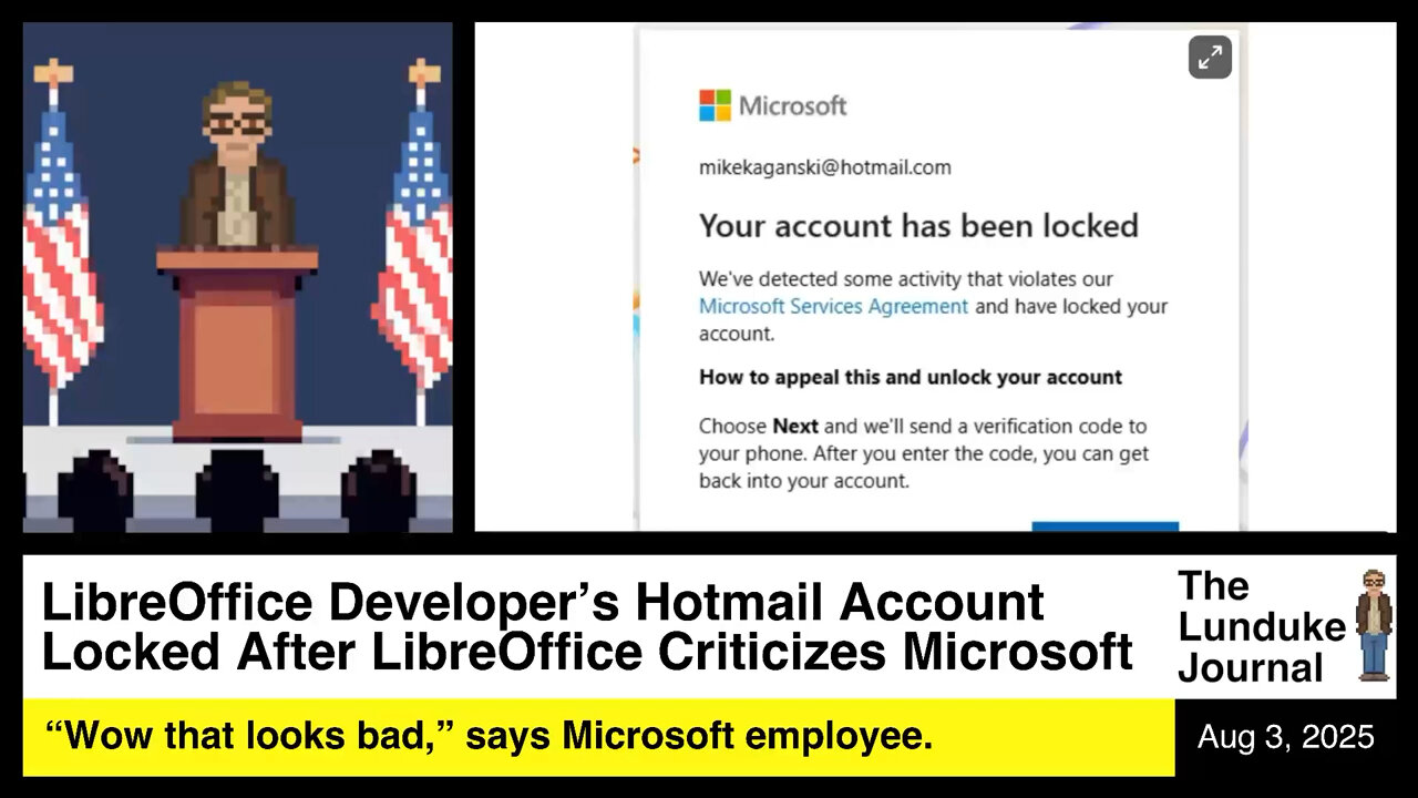 LibreOffice Developer's Hotmail Account Locked After LibreOffice Criticizes Microsoft
