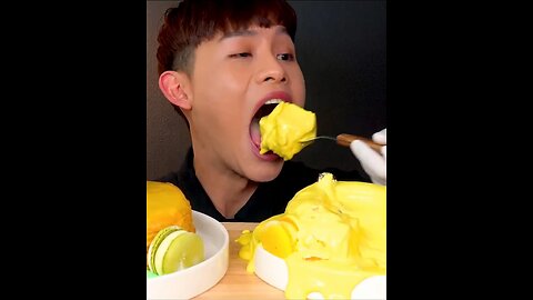 Crepes, banana cream, melon cream