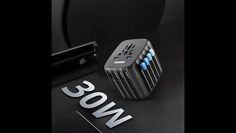 Portable Fast Charging Cube Wall Charger, with 4 USB Outports & 30W PD Charging, for Office, Travel