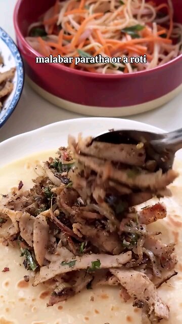 Green Roast Chicken Kathi Roll