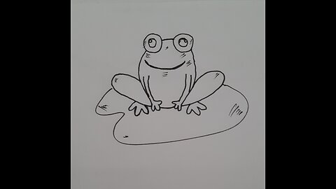 Easy Frog Drawing 🐸 #art #drawing #short