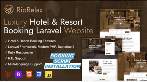 How to Install RioRelax - Laravel Luxury Hotel & Resort Booking Website Script