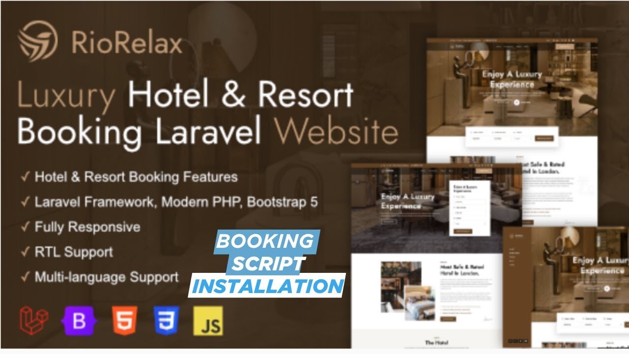 How to Install RioRelax - Laravel Luxury Hotel & Resort Booking Website Script