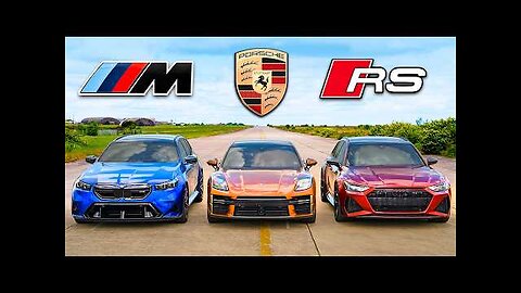 BMW M5 Touring v Panamera Turbo v RS6 Perf_ DRAG RACE