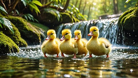 Ducklings Take a WILD Ride Down a Waterfall!