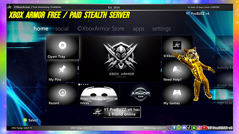 SHOWCASE XBOX ARMOR STEALTH SERVER FREE / PAID FOR RGH XBOX 360